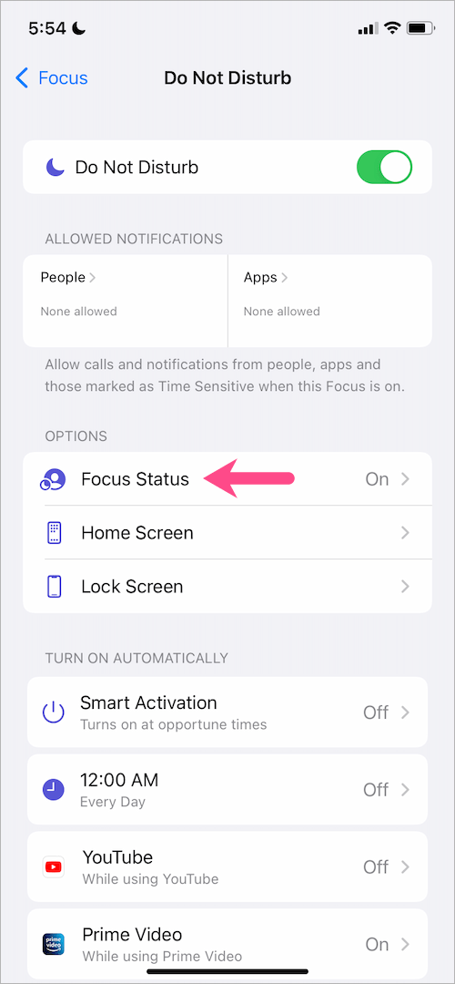 What is Share Focus Status on My iPhone?